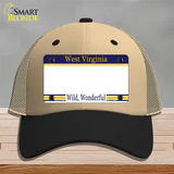 West Virginia State Blank Novelty License Plate Hat Mesh / Khaki|Black