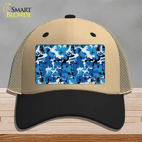 Blue Camouflage Novelty License Plate Hat Mesh / Khaki|Black