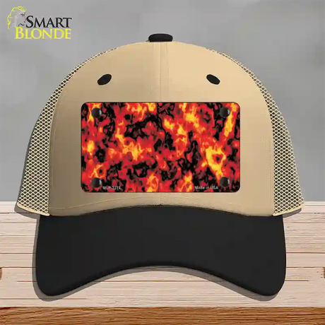 Fire Explosion Novelty License Plate Hat Mesh / Khaki|Black