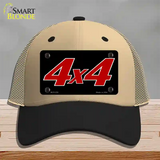 4 X 4 Black Novelty License Plate Hat Mesh / Khaki|Black