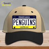 Penguins Pennsylvania State Novelty License Plate Hat Mesh / Khaki|Black