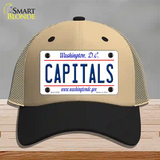 Capitals Washington DC State Novelty License Plate Hat Mesh / Khaki|Black