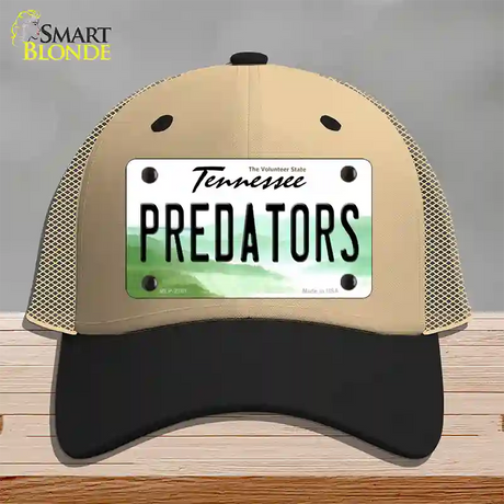 Predators Tennessee State Novelty License Plate Hat Mesh / Khaki|Black