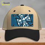 Maltese Cross Skulls Novelty License Plate Hat Mesh / Khaki|Black