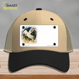 Volleyball Offset Novelty License Plate Hat Mesh / Khaki|Black