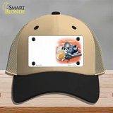 Track And Field Offset Novelty License Plate Hat Mesh / Khaki|Black