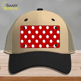 White Polka Dots Red Novelty License Plate Hat Mesh / Khaki|Black