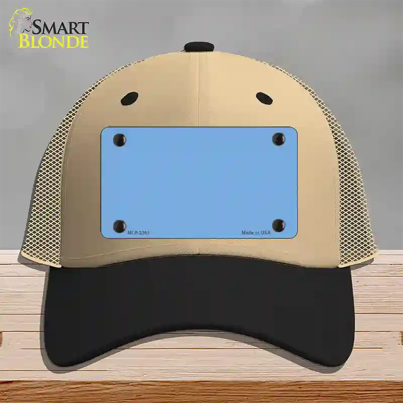 Baby Blue Solid Novelty License Plate Hat Mesh / Khaki|Black