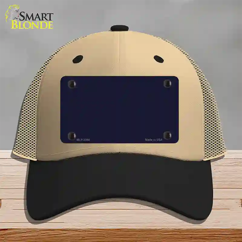 Navy Blue Solid Novelty License Plate Hat Mesh / Khaki|Black