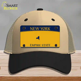 New York State Blanks Novelty License Plate Hat Mesh / Khaki|Black