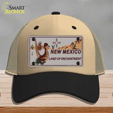 Roadrunner Gray New Mexico Novelty License Plate Hat Mesh / Khaki|Black