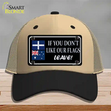 If You Dont Like Our Flag Leave Novelty License Plate Hat Mesh / Khaki|Black