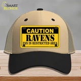 Caution Ravens Novelty License Plate Hat Mesh / Khaki|Black