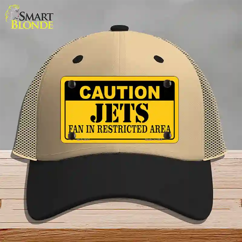 Caution Jets Novelty License Plate Hat Mesh / Khaki|Black