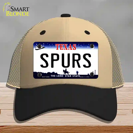 Spurs Texas State Novelty License Plate Hat Mesh / Khaki|Black