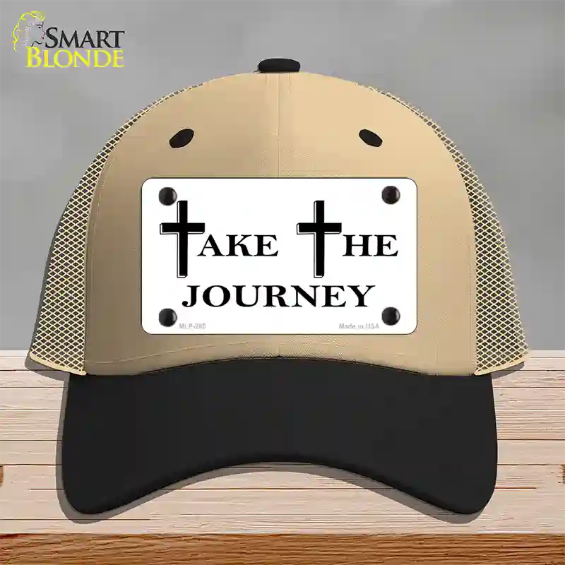 Take The Journey Vanity Novelty License Plate Hat Mesh / Khaki|Black