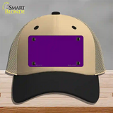 Purple Solid Novelty License Plate Hat Mesh / Khaki|Black