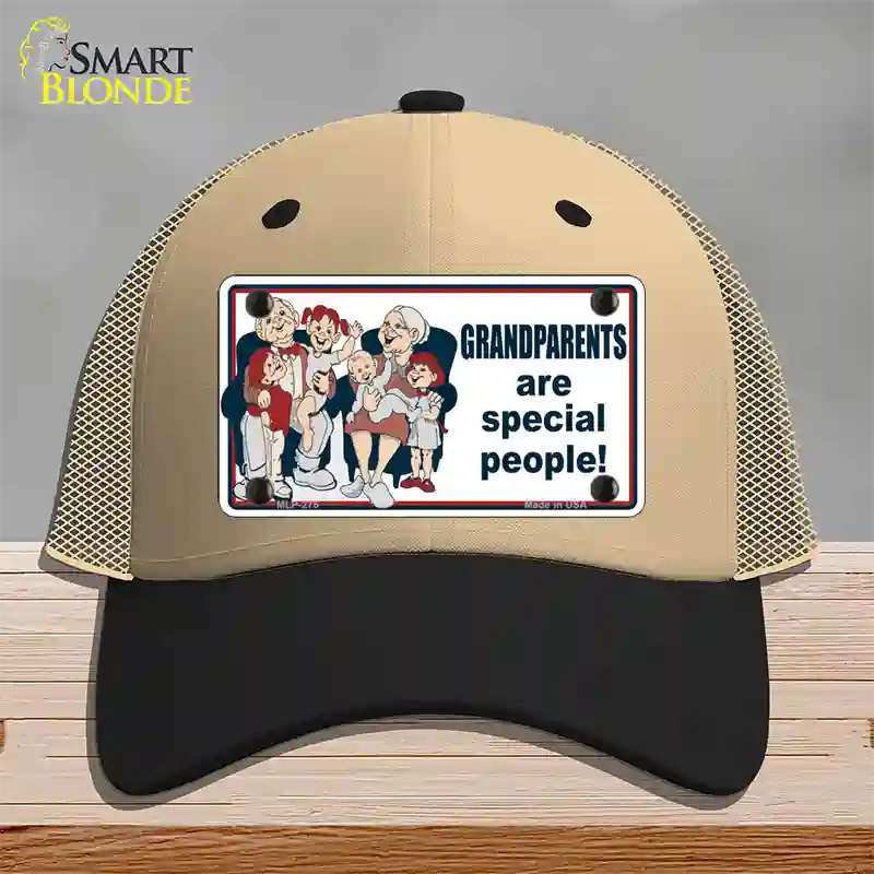 Grandparents Are Special People Novelty License Plate Hat Mesh / Khaki|Black