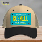 Roswell New Mexico Teal Novelty License Plate Hat Mesh / Khaki|Black