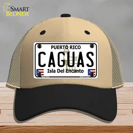 Caguas Novelty License Plate Hat Mesh / Khaki|Black