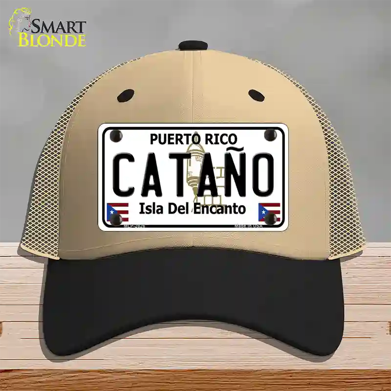 Catano Puerto Rico Novelty License Plate Hat Mesh / Khaki|Black