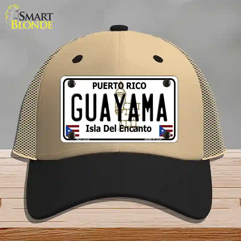 Guayama Puerto Rico Novelty License Plate Hat Mesh / Khaki|Black