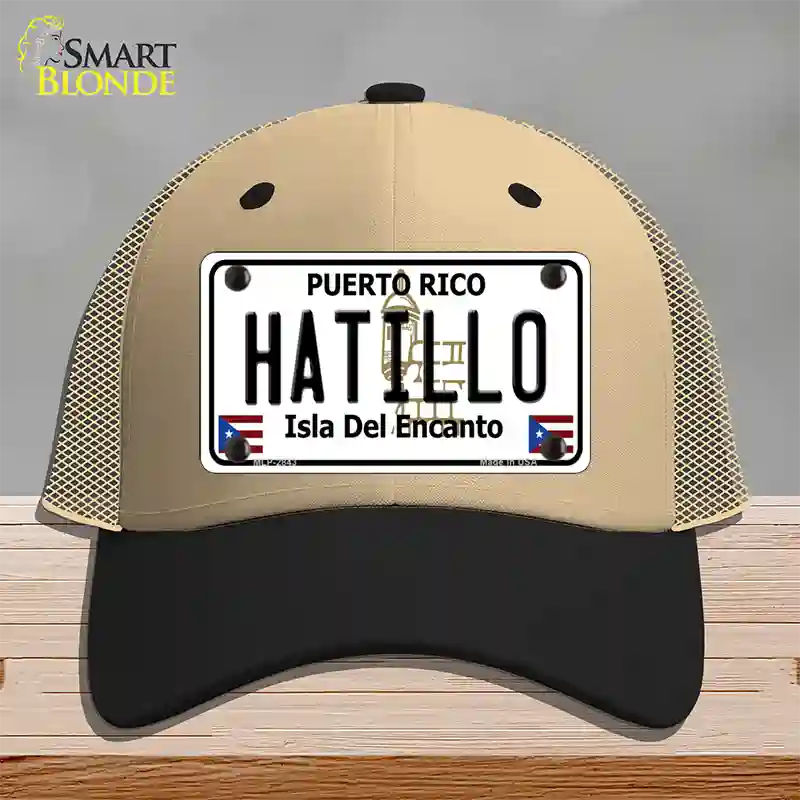 Hatillo Puerto Rico Novelty License Plate Hat Mesh / Khaki|Black