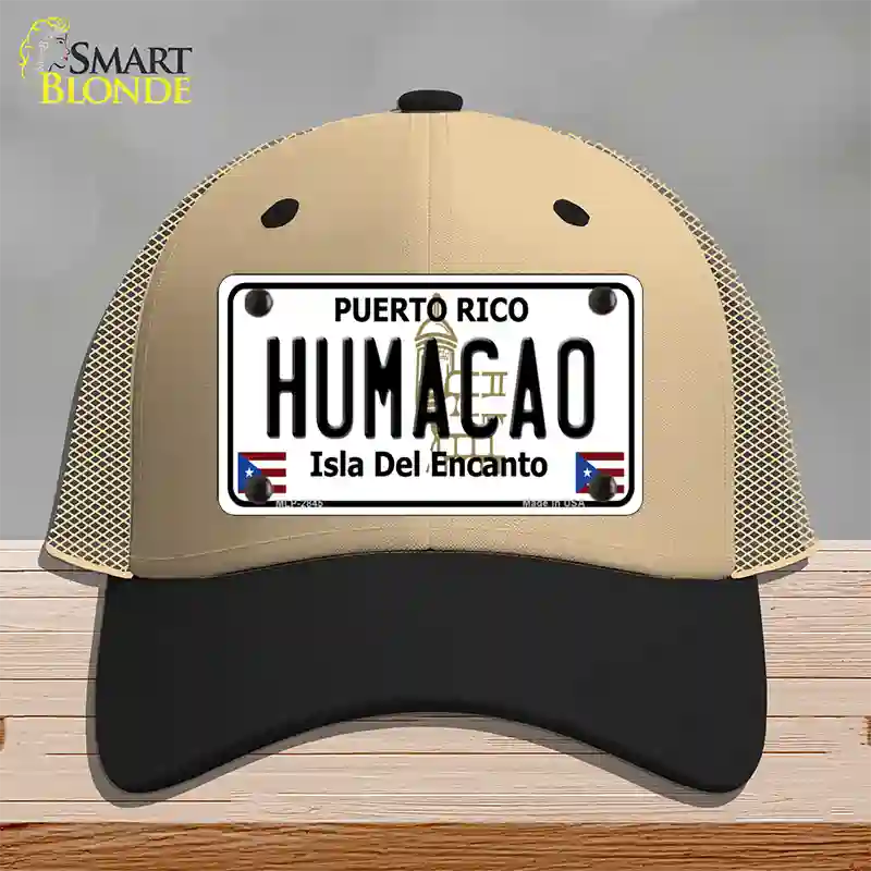 Humacao Puerto Rico Novelty License Plate Hat Mesh / Khaki|Black