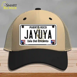 Jayuya Puerto Rico Novelty License Plate Hat Mesh / Khaki|Black