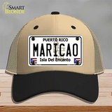 Maricao Puerto Rico Novelty License Plate Hat Mesh / Khaki|Black