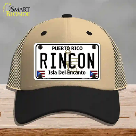 Rincon Puerto Rico Novelty License Plate Hat Mesh / Khaki|Black