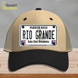 Rio Grande Puerto Rico Novelty License Plate Hat Mesh / Khaki|Black