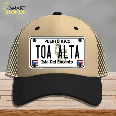 Toa Alta Puerto Rico Novelty License Plate Hat Mesh / Khaki|Black