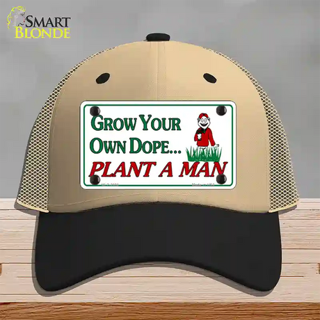 Grow Dope Novelty License Plate Hat Mesh / Khaki|Black