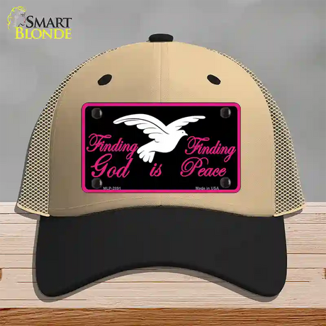 Finding God Finding Peace Black Novelty License Plate Hat Mesh / Khaki|Black