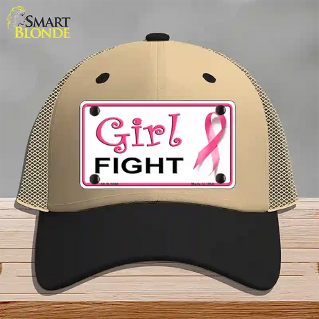 Girl Fight Novelty License Plate Hat Sign Mesh / Khaki|Black