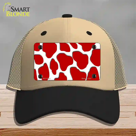 Red White Giraffe Novelty License Plate Hat Mesh / Khaki|Black