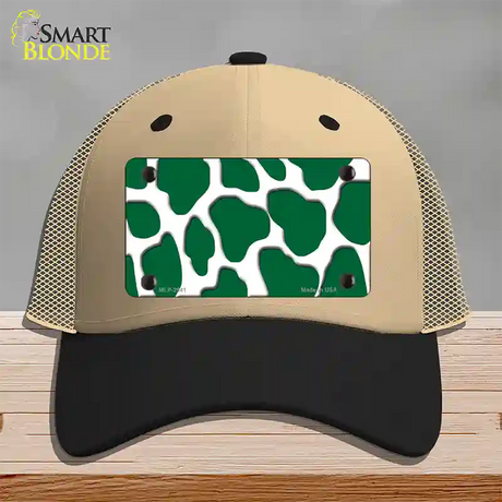 Green White Giraffe Novelty License Plate Hat Mesh / Khaki|Black