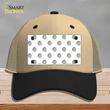 Grey White Polka Dot Novelty License Plate Hat Mesh / Khaki|Black