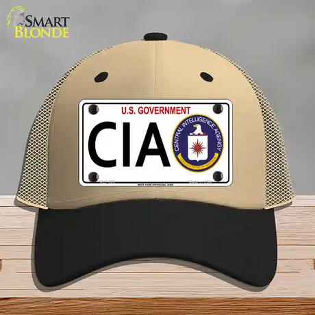 CIA Novelty License Plate Hat Mesh / Khaki|Black