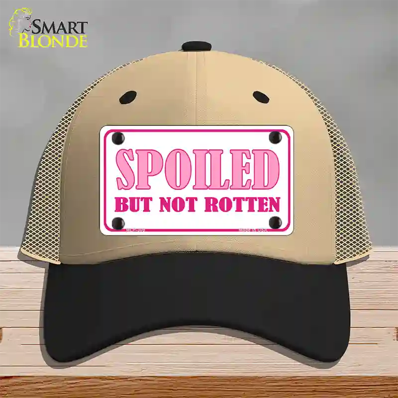 Spoiled But Not Rotten Novelty License Plate Hat Mesh / Khaki|Black