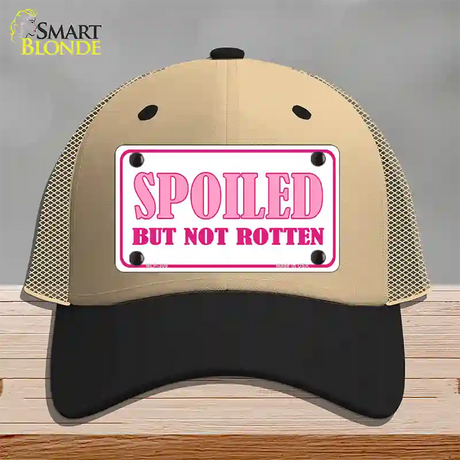 Spoiled But Not Rotten Novelty License Plate Hat Mesh / Khaki|Black