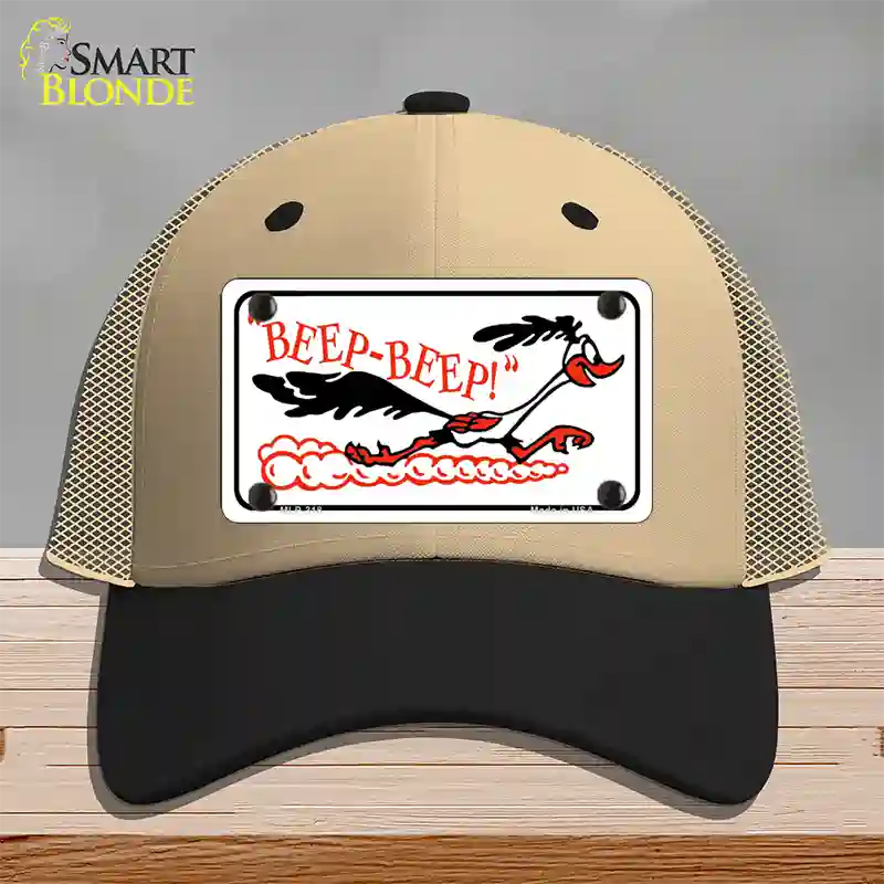 Beep Beep Roadrunner Novelty License Plate Hat Mesh / Khaki|Black