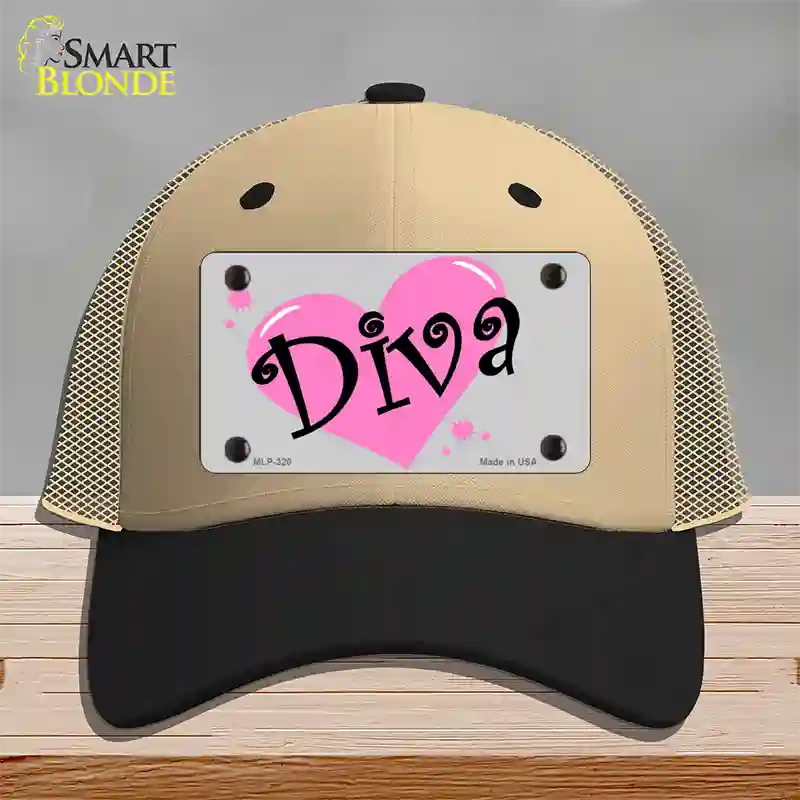 Diva Novelty License Plate Hat Mesh / Khaki|Black