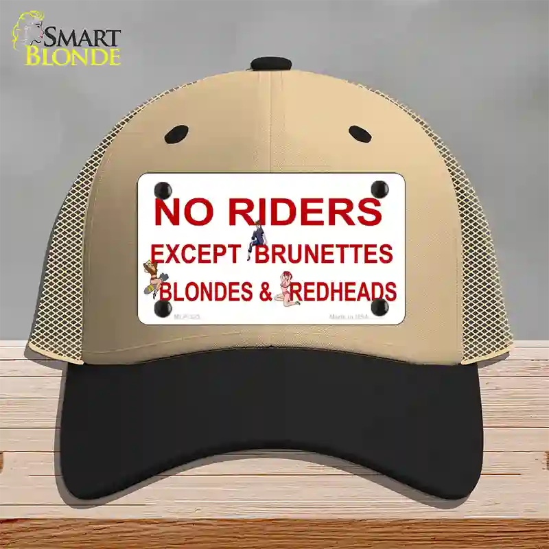 No Riders Except Novelty License Plate Hat Mesh / Khaki|Black