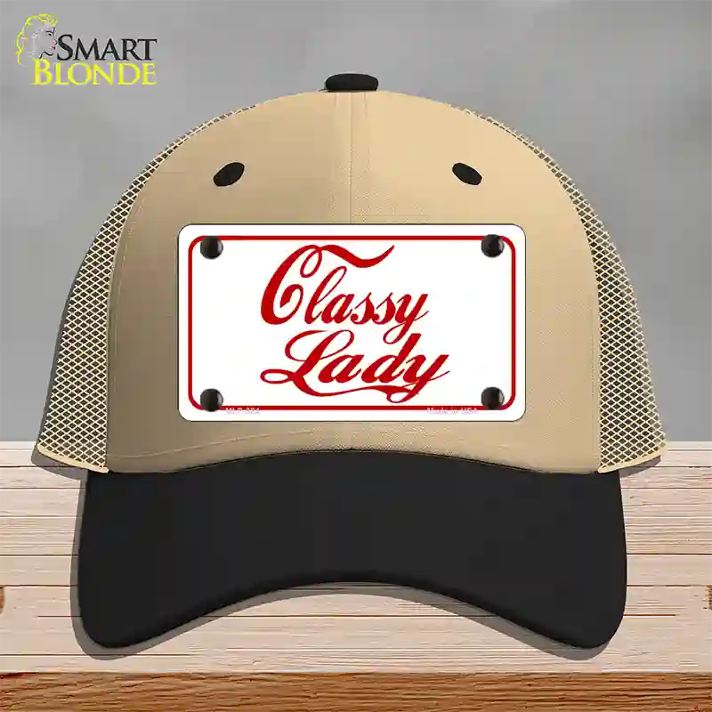 Classy Lady Novelty License Plate Hat Mesh / Khaki|Black