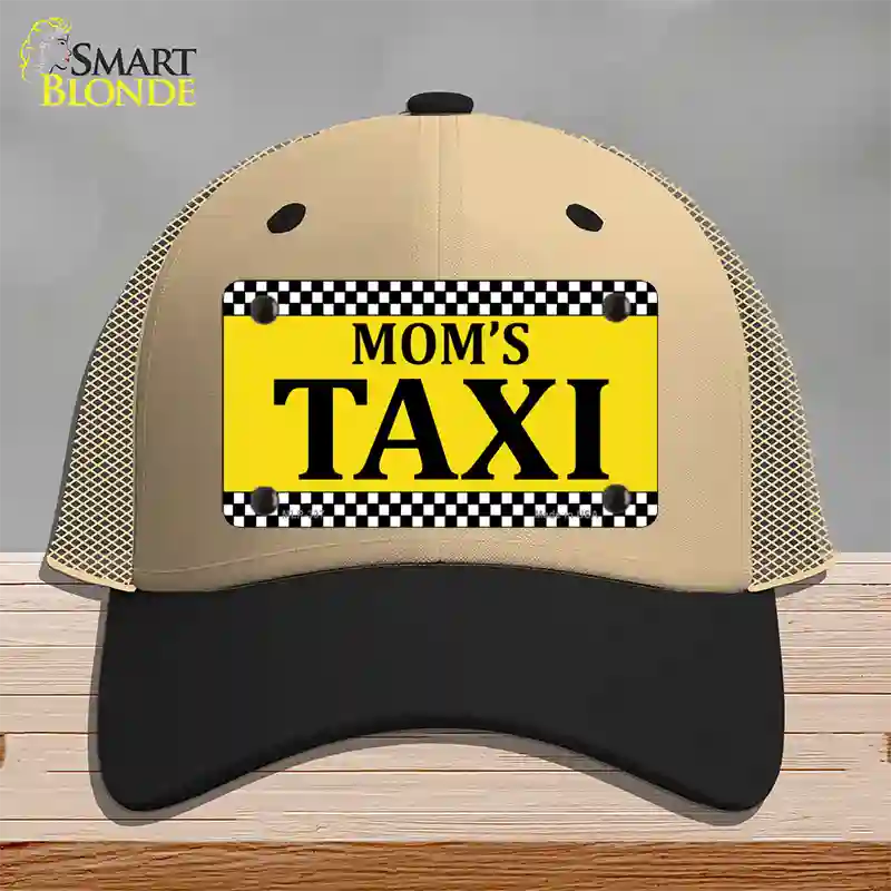 Moms Taxi Novelty License Plate Hat Mesh / Khaki|Black