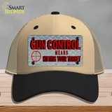 Gun Control Novelty License Plate Hat Mesh / Khaki|Black