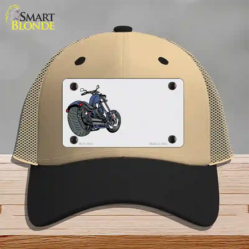 Motorcycle Offset Novelty License Plate Hat Mesh / Khaki|Black