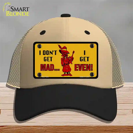 Dont Get Mad Novelty License Plate Hat Mesh / Khaki|Black